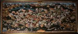 Vue panoramique de la Palestine avec la ville de Jérusalem (Israël)