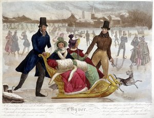 Hiver : Patinage - gravure - Unknown artist