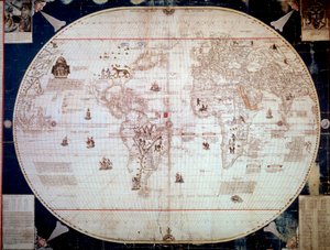 Carte du monde du navigateur Sebastiano Caboto (Sebastien Cabot) (1476-1557) 1544. Paris, B.N. - Unknown artist