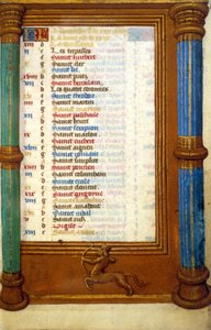 Zodiaque Sagittaire et saints du mois de novembre - miniature du Moyen Âge - Unknown artist