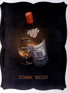 Affiche publicitaire pour Cognac Bisquit. 1932.