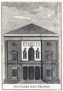 Façade du Théâtre de la Fenice à Venise au milieu du XIXe siècle. - Unknown artist