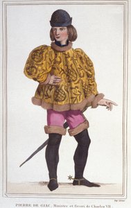 Portrait de Pierre de Giac, favori de Charles VII, ministre et surintendant des finances. Gravure de 1830