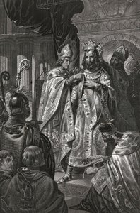 Le sacre de Baudouin de Boulogne dit Baudouin Ier (v. 1065-1118), roi de Jérusalem