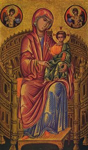 Madone et Enfant en majesté - Unknown Byzantine school