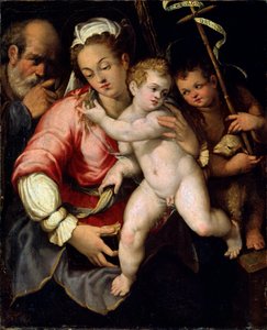 La Sainte Famille avec Jean le Baptiste, 16ème siècle - Unknown Old Master