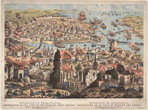 Intérieur de Sébastopol, destruction de la ville par les Russes, leur retraite