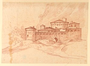 Dessin, Château dans les montagnes, 1810-1830 - Unknown artistUnknown artist