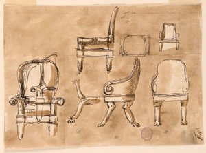 Dessin, chaises, 1780-90 - Unknown artistUnknown artist