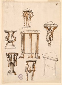 Dessin, tables de console, vers 1800 - Unknown artistUnknown artist