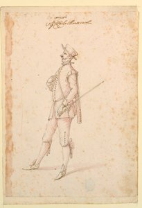 Dessin, création de costumes : Un capitaine pour un ballet, vers 1720 - Unknown artistUnknown artist