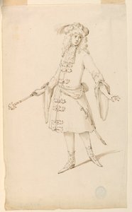 Dessin, création de costumes : Un noble, un roi ou un prince pour un ballet, vers 1720 - Unknown artistUnknown artist