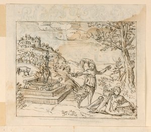 Dessin, Mort de Thisbé, 1600-1625 - Unknown artistUnknown artist