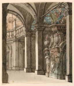 Dessin, scénographie, vue sur l