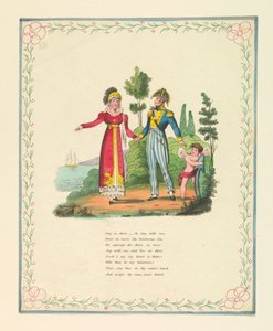 Carte de vœux, "Stay on shore, - oh, stay with me...", vers 1821 - Unknown artistUnknown artist