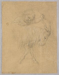 Un Garçon Conduisant une Chèvre - Unknown artist
