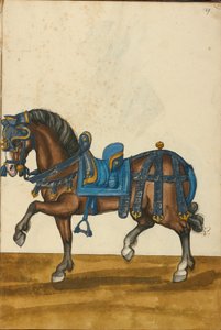 Un cheval en armure - Unknown artist