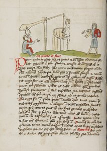Un homme grimpant dans un puits