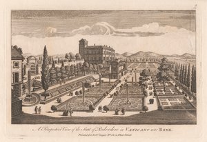 Vue en perspective du siège de Belvédère au Vatican près de Rome - Unknown artist