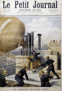Un ballon sur les toits : sauvetage par les pompiers - dans « Le Petit Journal »