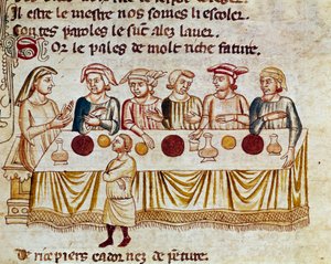 Scène de banquet : un roi et ses invités