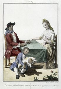 Un mulâtre et un Espagnol donnent naissance à un Maure - gravure