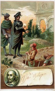 Une scène de « Hamlet » par William Shakespeare - chromo. fin 19ème siècle - Unknown artist