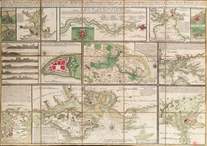 Tableau contenant les détails des principaux ports maritimes représentés sur la carte de la Manche, vers 1780