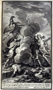Achille attaque Hector avec fureur (Illustration de l