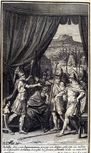 Achille, irrité contre Agamemnon, jure par son sceptre qu