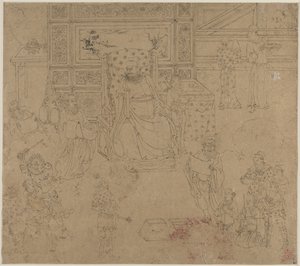 Album de thèmes taoïstes et bouddhistes : Rois des Enfers : Feuille 34 - Unknown artist