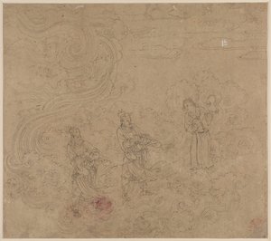 Album de thèmes taoïstes et bouddhistes : Procession de divinités taoïstes : Feuille 17 - Unknown artist
