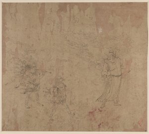 Album de thèmes taoïstes et bouddhistes : Procession de divinités taoïstes : Feuille 18