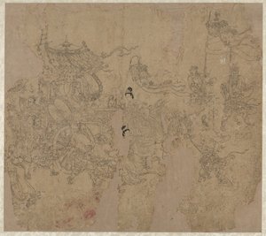 Album de thèmes taoïstes et bouddhistes : Procession de divinités taoïstes : Feuille 3 - Unknown artist