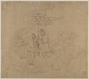 Album de thèmes taoïstes et bouddhistes : Procession des divinités taoïstes : Feuille 9