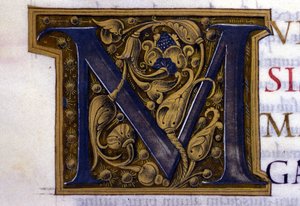 Alphabet : lettre miniaturée M