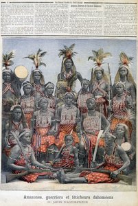 Amazones, guerrière et féticheuses dahoméennes (du Bénin actuel), du jardin d