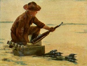 Fantassin américain avec des grenades à fusil