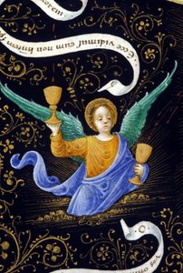 Ange tenant deux calices. Miniature de Belbello da Pavia - Unknown artist