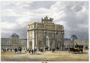 Arc de Triomphe du Carrousel - lithographie, vers 1830 - Unknown artist