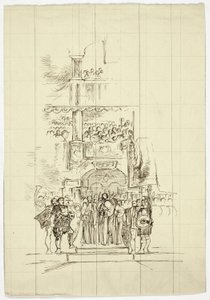 Assemblage sur les marches - Unknown artist