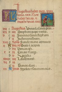 Page du calendrier du mois d
