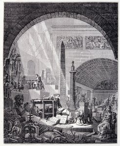 Baron Dominique Vivant-Denon à son bureau, entouré d