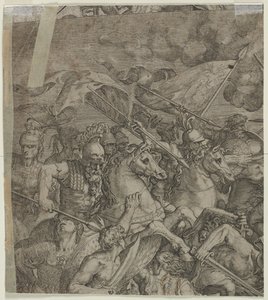 Bataille du pont Milvius (fragment) (verso) - Unknown artist