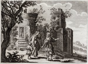 Bible de Royaumont, Ancien Testament : Ismaël chassé. Illustration de 1811. - Unknown artist