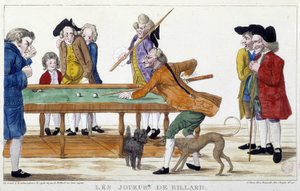 Joueurs de billard - gravure, fin XVIIIe siècle, Carnavalet. - Unknown artist