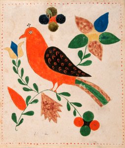 Oiseau face à gauche sur une branche fleurie - Unknown artist