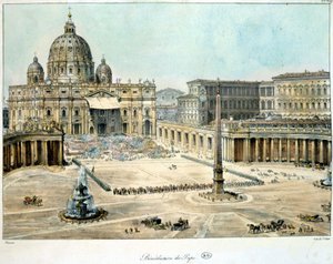 Bénédiction du Pape depuis Saint-Pierre de Rome, vers 1820