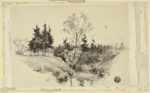 Ruisseau dans la forêt - Unknown artist