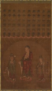 Bouddha Amitābha avec deux bodhisattvas assistants - Unknown artist